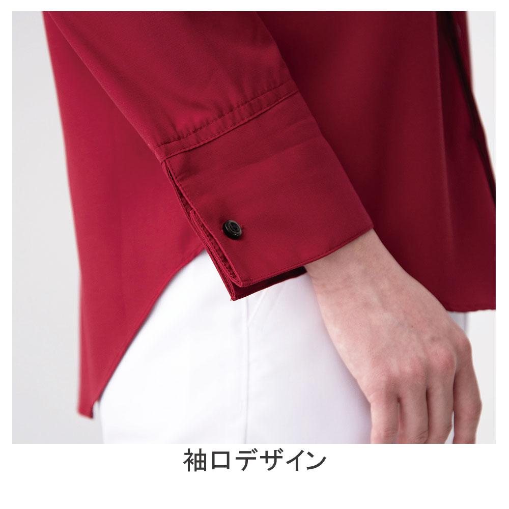 スキッパースタンドカラーシャツ／七分袖セブンユニフォーム