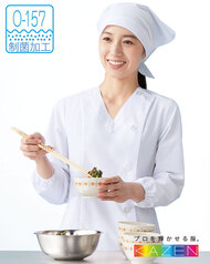 女子Ｖ衿調理衣（長袖）へ