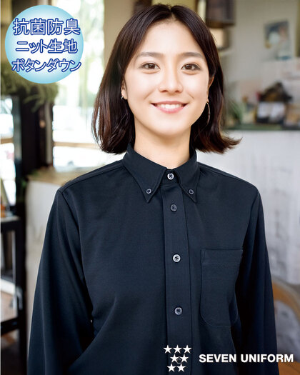 ボタンダウンニットシャツ／長袖CH4495