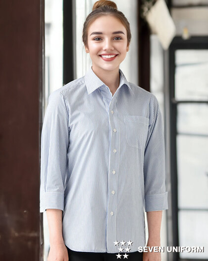 七分袖スキッパーカラーシャツCH4462