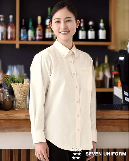 レディスボタンダウンシャツ／長袖WH7606