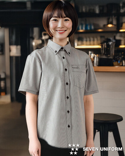 レディスボタンダウンシャツ／半袖WH7608