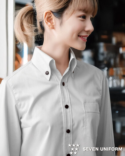 スキッパーボタンダウンシャツ／七分袖CH4420