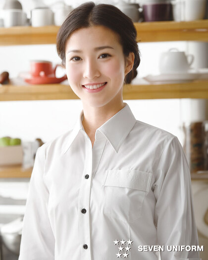 レディススキッパーカラーシャツ／七分袖WH7613