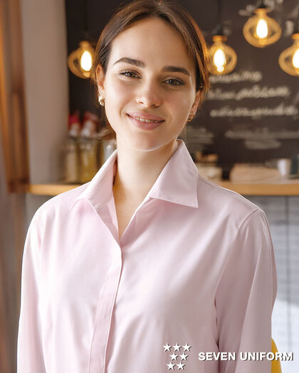 レディススキッパーカラーブラウス／長袖CF4421