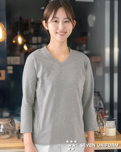 ニットシャツ／七分袖CU2697