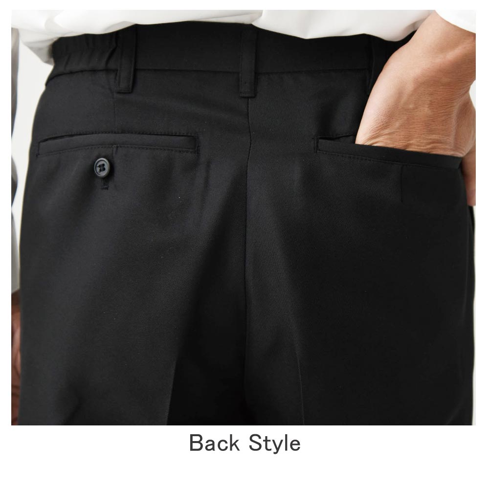 パンツ メンズノータックパンツ（脇ゴム入・股下フリー）セブン