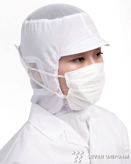 丸天・耳メッシュ付頭巾AW797